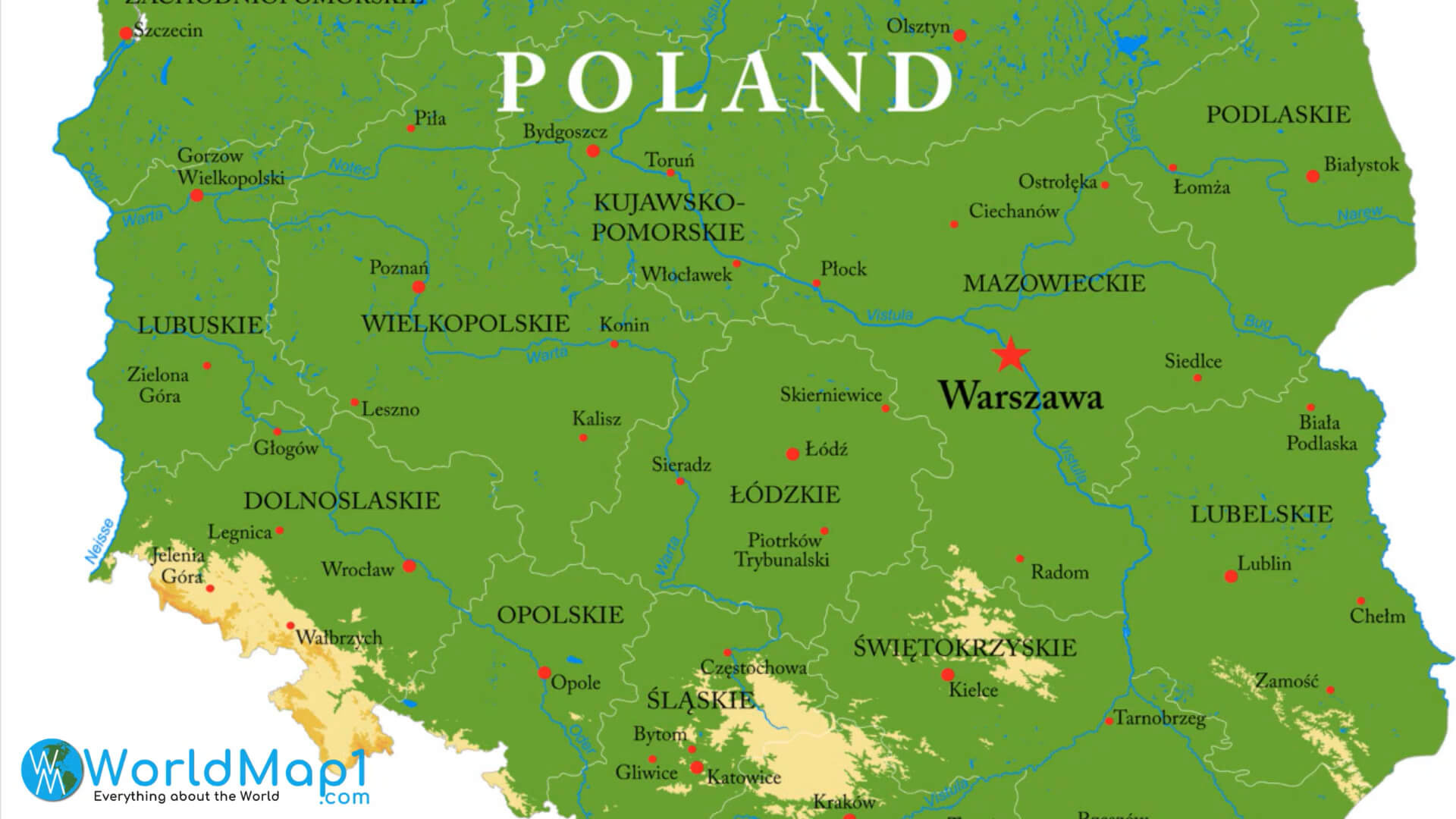 High Detailed Poland Map